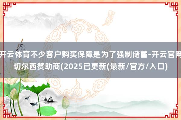 开云体育不少客户购买保障是为了强制储蓄-开云官网切尔西赞助商(2025已更新(最新/官方/入口)