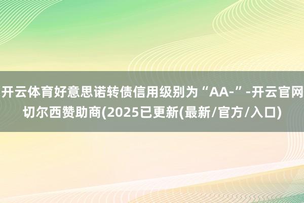 开云体育好意思诺转债信用级别为“AA-”-开云官网切尔西赞助商(2025已更新(最新/官方/入口)